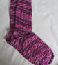 Hand-cranked Knitted Ribbed Wool Socks Size 8 to 9 - Image 3