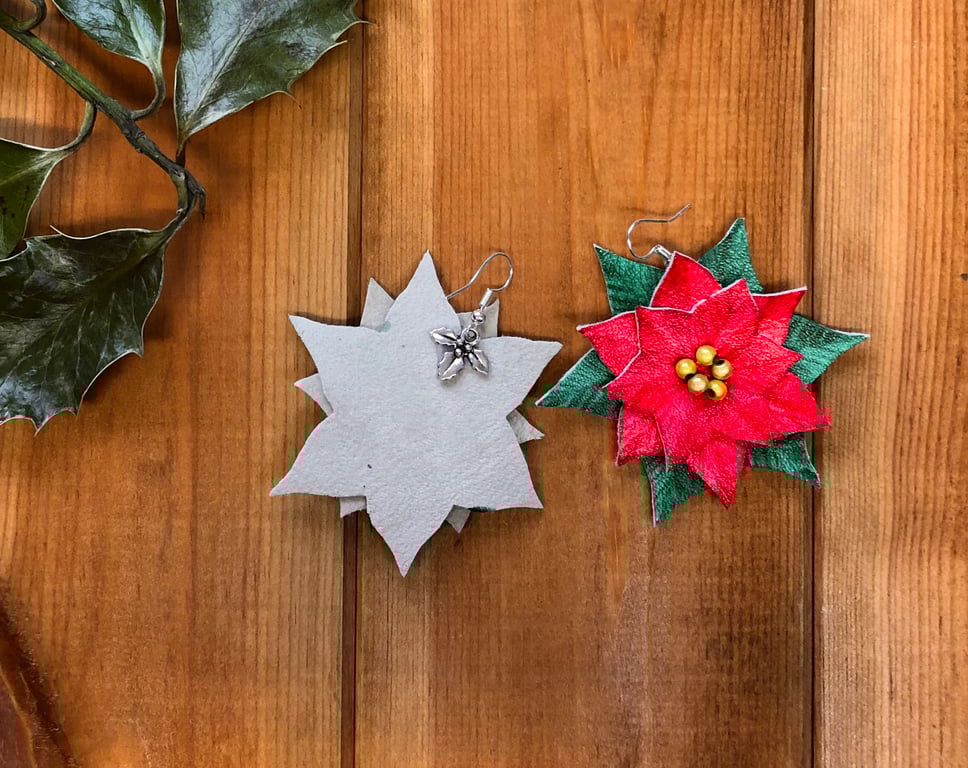 Poinsettia earrings
