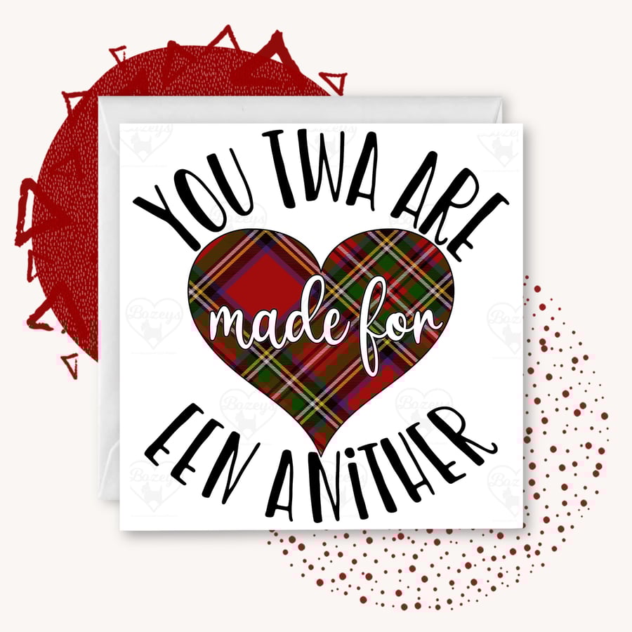 Doric Anniversary Wedding or Engagement Tartan Card