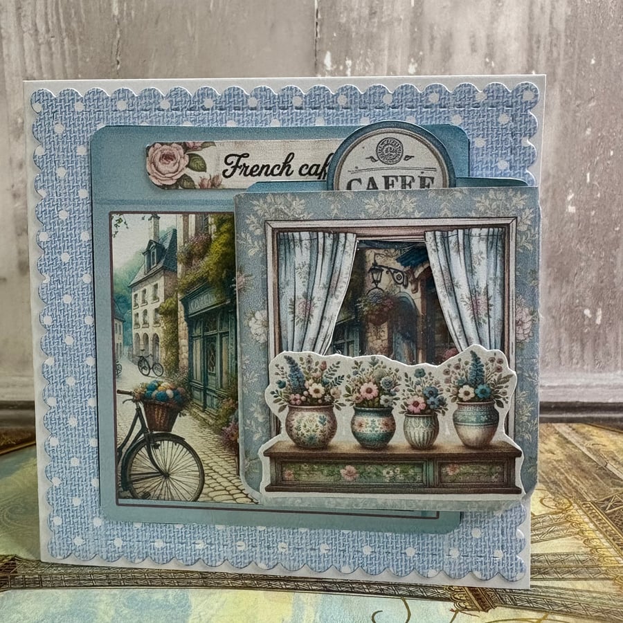 Greeting Card - French Cafe by Carolee Crafts C229