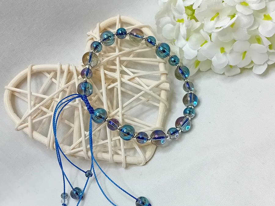 Iridescent Glass & Sterling Silver