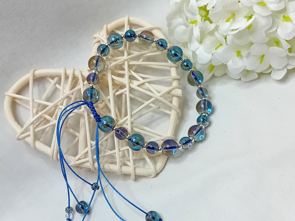 Iridescent Glass & Sterling Silver