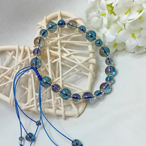 Iridescent Glass & Sterling Silver