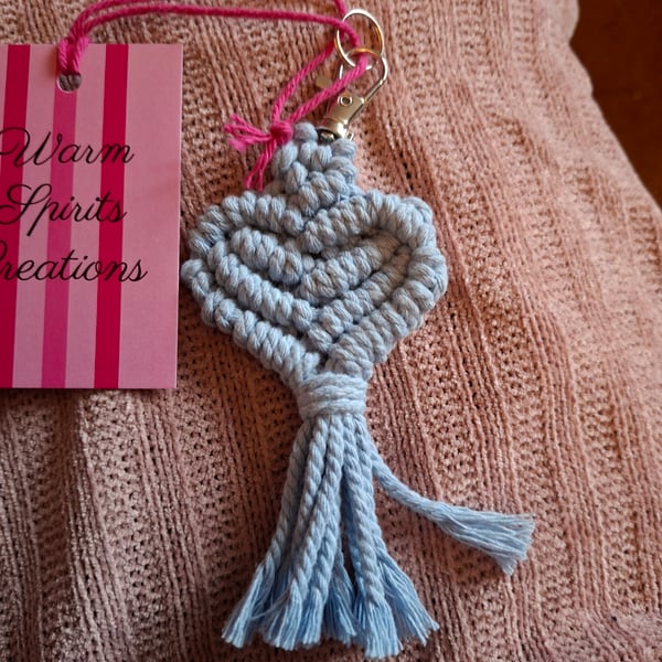 Macrame Heart shaped Keyring