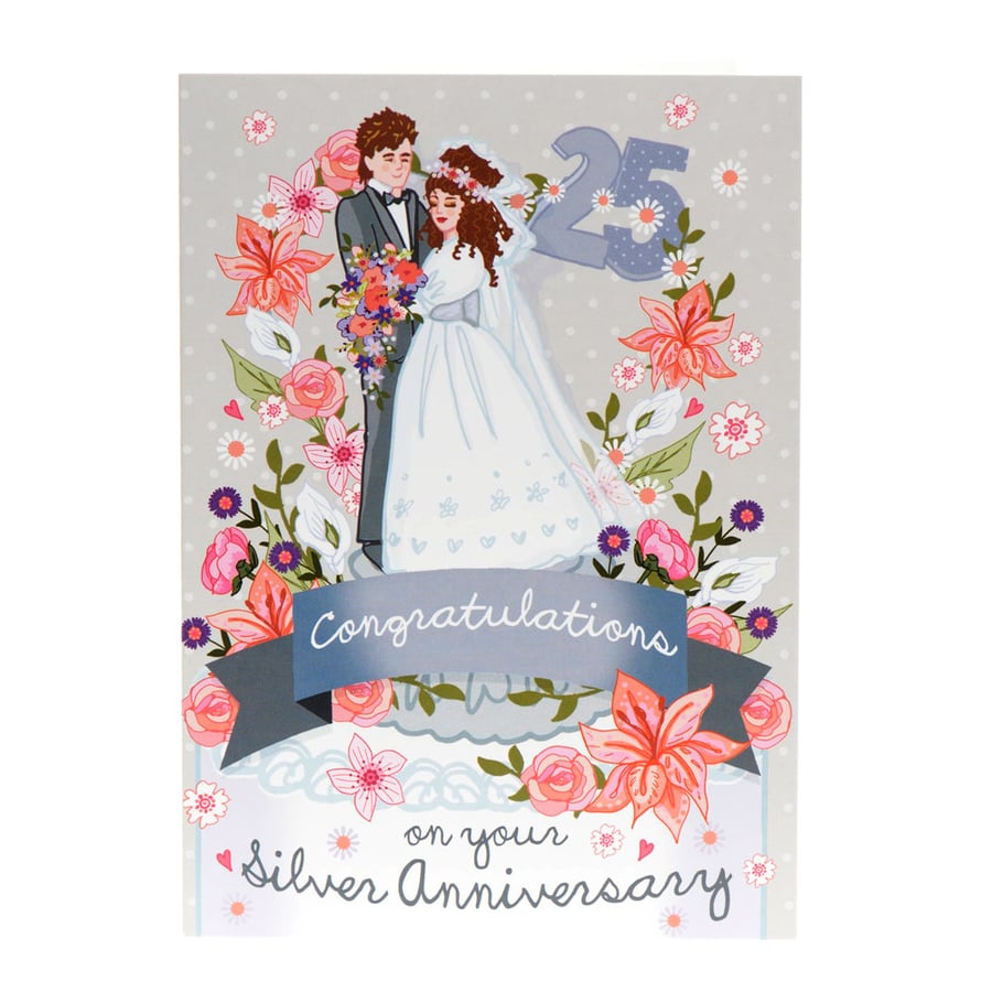 Silver Wedding Anniversary Card