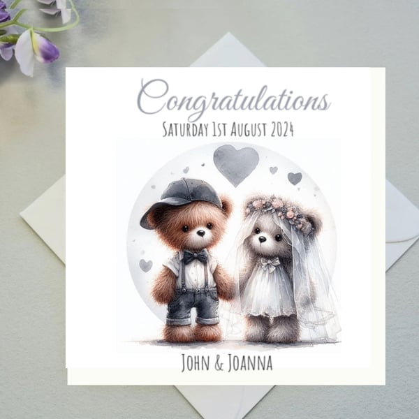 Personalised Wedding Card, Congratulations Card, Happy Couple Wedding Day Cards