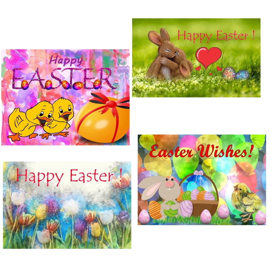  Pack of 4 Mixed Easter Cards 