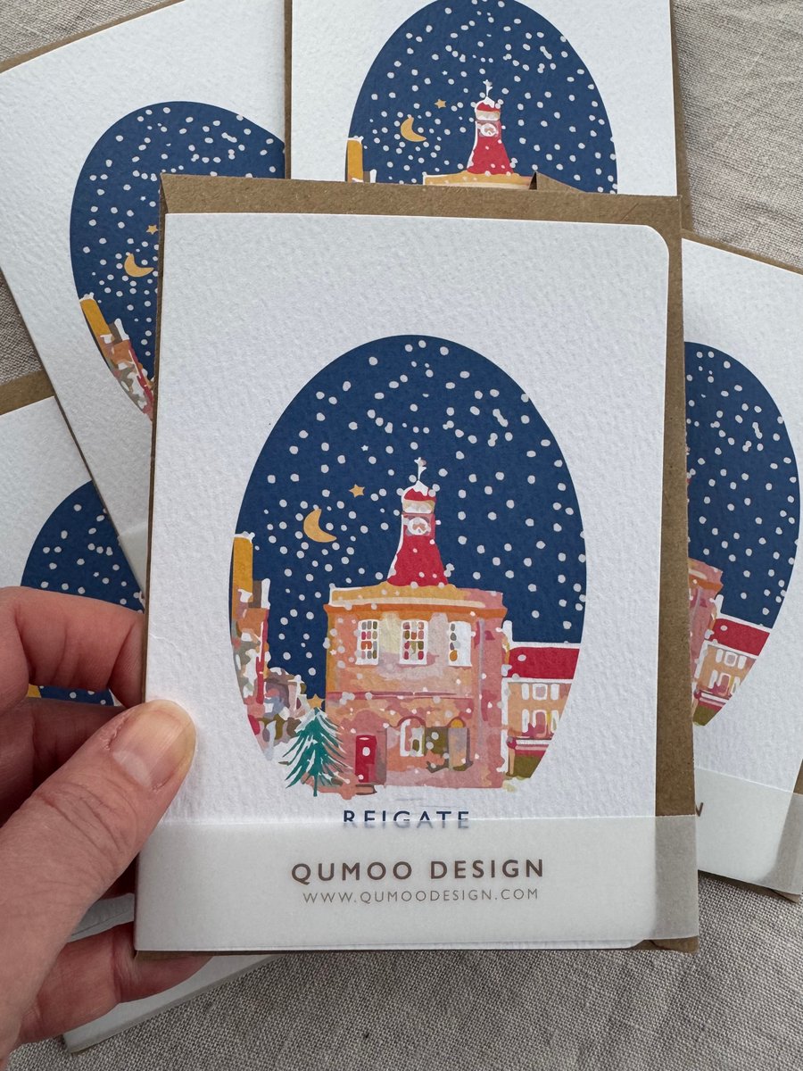 Christmas Card Reigate Old Town Hall Surrey (QM 256)