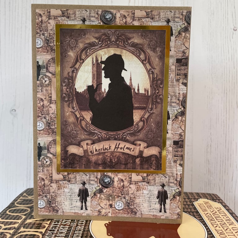 Library - Greeting Card - Sherlock Holmes by Carolee Crafts PB11 - 0033