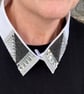 Luxe White & Black Detachable Statement Collar - Upcycled Crystal Neckcessory - Image 3