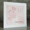 Pink Dalia 50th Birthday Card 
