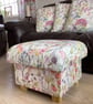 Storage Footstool Fryetts Peacocks Amethyst Fabric Pouffe Birds Blue Purple Seat - Image 10
