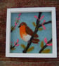 Robin in a cherry tree-  Needle felted  picture -  - Image 1