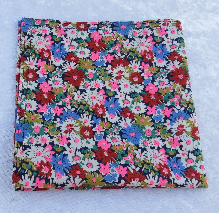 Liberty Tana Lawn handkerchief, ladies handkerchief, floral
