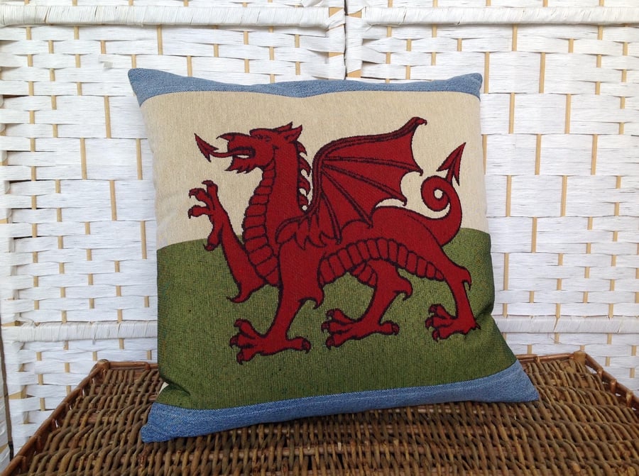 Welsh Dragon cushion cover