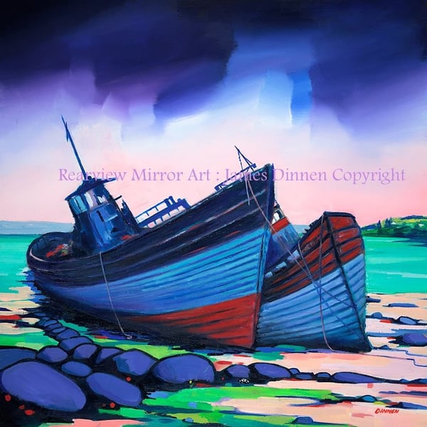 Salen Boat Wrecks (Mull) ( free UK postage)