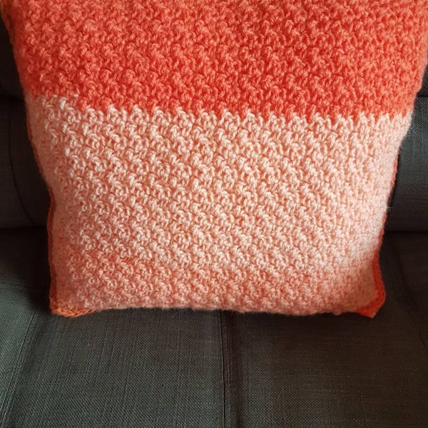 Shades of orange and pink scatter cushion