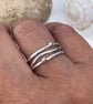 Wave Stack Ring, silver stack ring, bubbles ring, mixed metals,  - Image 9