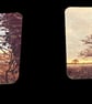 Set of 2 Countryside Fridge Magnets - Trees, House and Rural Scenery