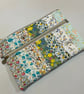 Wildflower Quilted Double Zip Pouch - Beige Zip