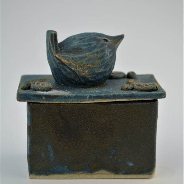 Rustic ceramic wren box