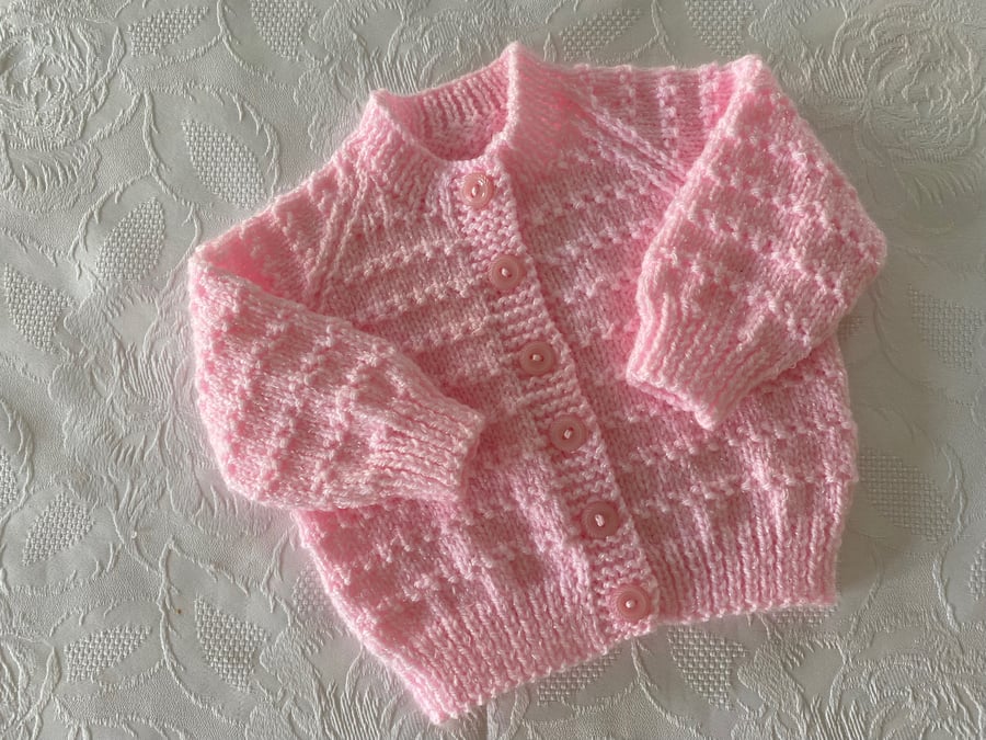 Hand knitted Baby Cardigan to fit 0 - 3 month ... - Folksy