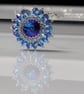 Sparkly Blue and Heliotrope Starburst Pendant - Image 4