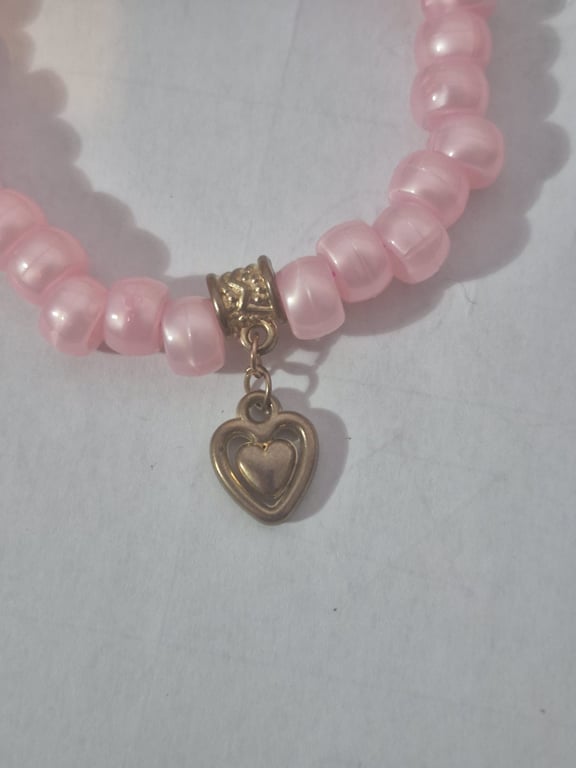 Home crafted heart charm bracelet 