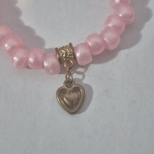 Home crafted heart charm bracelet 