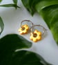 Yellow Sunrise Flower Hoop Earrings - Image 1