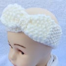 Hand knitted baby headband