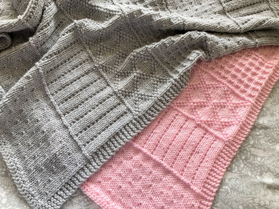 Easy Sampler Baby Blanket - Knitting pattern - ENGLISH - PDF