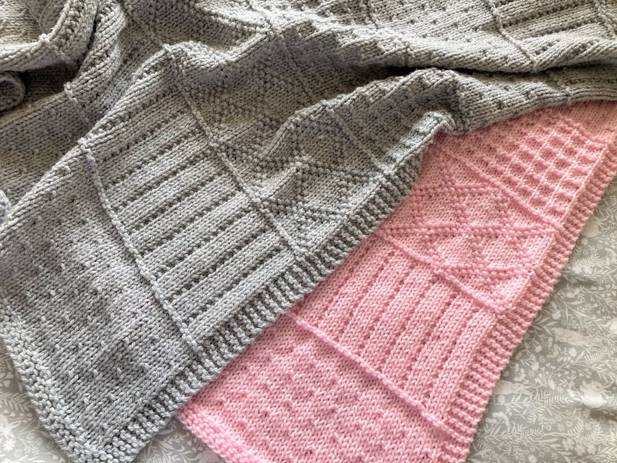 Easy Sampler Baby Blanket - Knitting pattern - ENGLISH - PDF