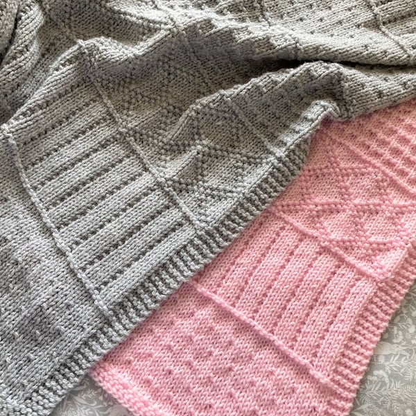 Easy Sampler Baby Blanket - Knitting pattern - ENGLISH - PDF