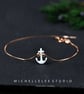 Opal Anchor Bracelet With 925 Sterling Silver Chain