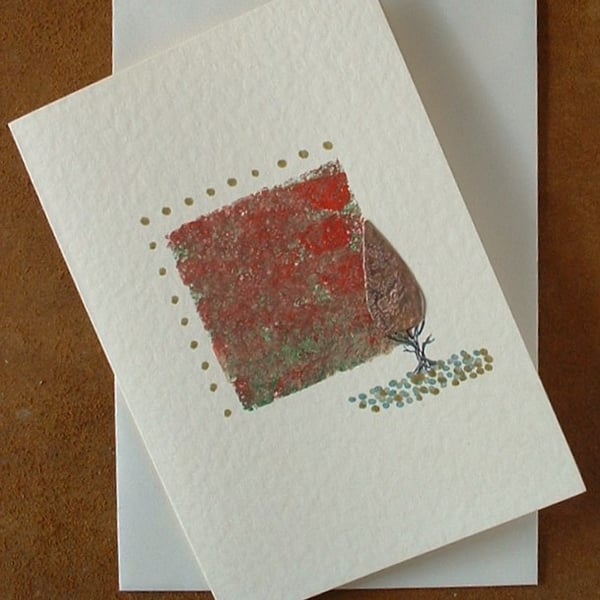 "Autumn Colours" Greeting Card with Textured Copper Foil