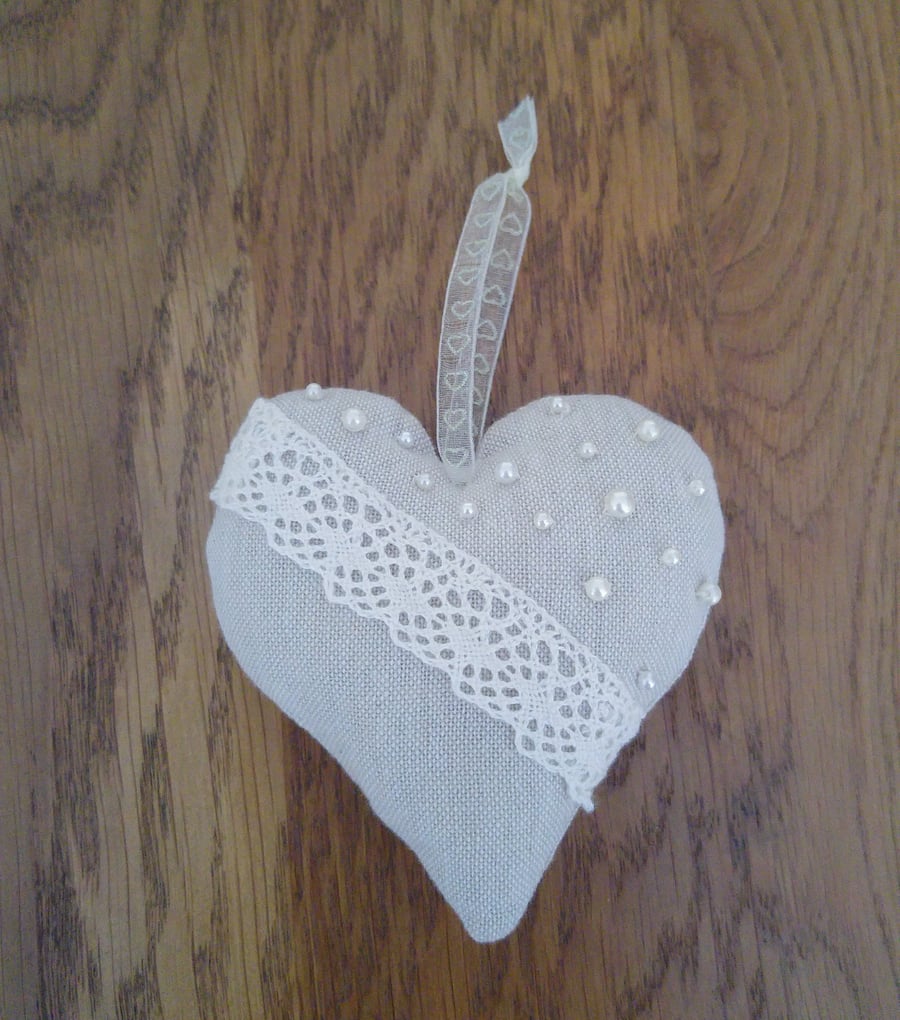 Lace and Pearls Heart