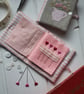 Hand embroidered needle case using Emma Bridgewater 'Pink Hearts' fabric - Image 5