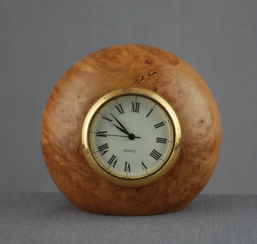 Clock in Rare Burr Elm 