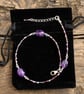 Amethyst Nugget Anklet. Sterling Silver. Extension Chain.  - Image 6