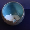 Turquoise ceramic salt piglet