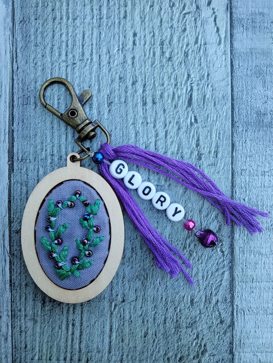Beaded Wreath Keyring or Bag Charm