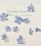 Metallic Silk Organza Silver Blue Apple Blossom Flowers - Image 3