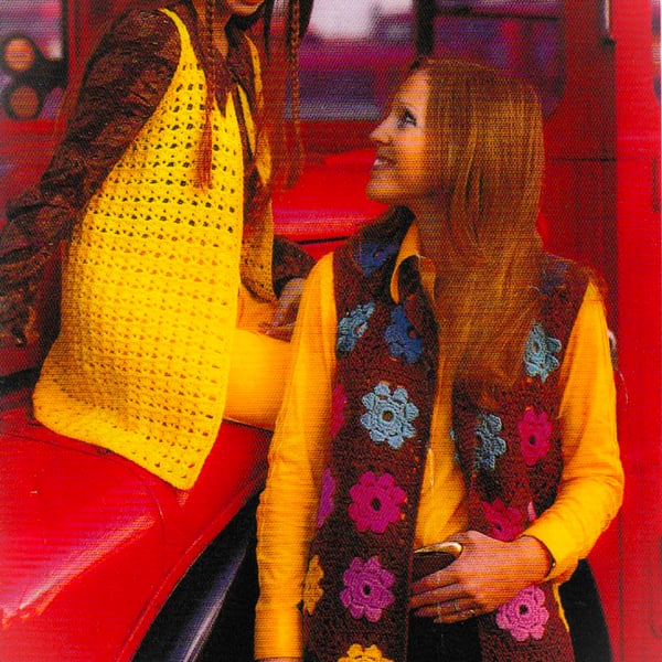 VINTAGE CROCHET PATTERN Girls Sleeveless Jackets