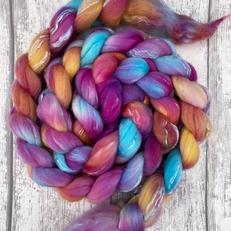 Merino tencel Spinning fibre 100g Pixie path