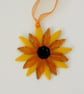 Fused Glass Sunflower  Suncatcher Decoration Keepsake, 9cm - Image 2
