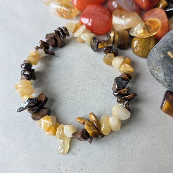 Good luck crystal chip bracelet 