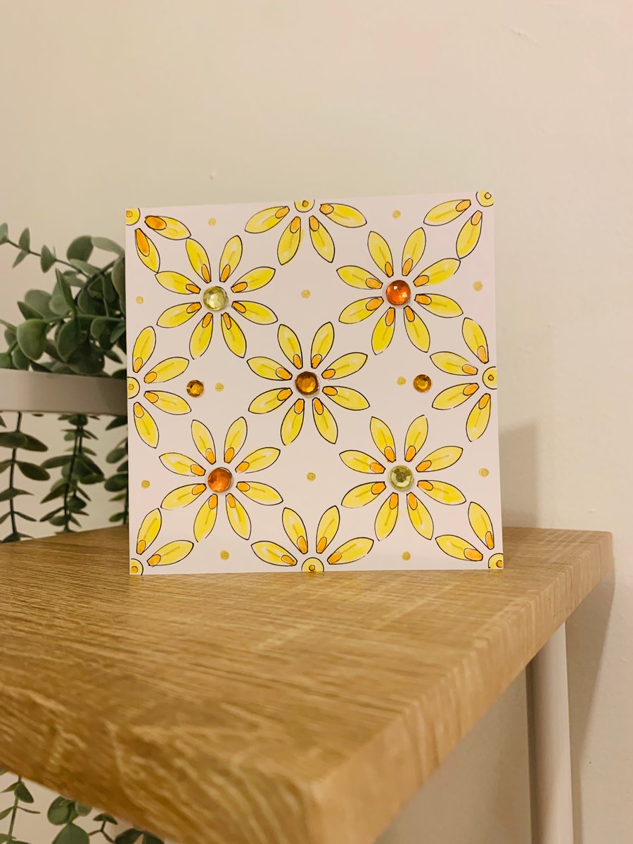 Hand drawn flowers card 