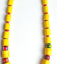 Yellow paper beaded necklace with venetian millefiori glass beads