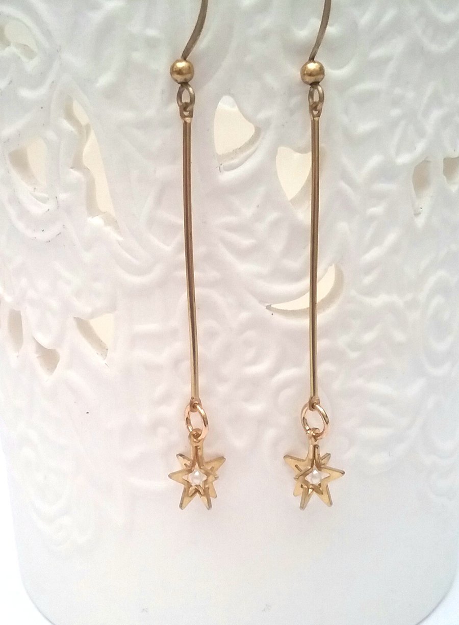Raw Brass Boho Earrings 